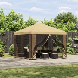 Foisor 3 x 3 m Crem Poliester si otel 190 gsm GartenMobel Dekor