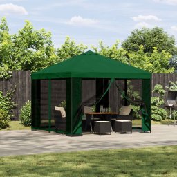 Foisor 3 x 3 m Verde Poliester si otel 190 gsm GartenMobel Dekor