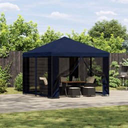 Foisor 3 x 3 m albastru Poliester si otel 190 gsm GartenMobel Dekor