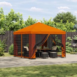 Foisor 3 x 3 m Portocaliu Poliester si otel 190 gsm GartenMobel Dekor
