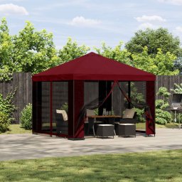 Foisor 3 x 3 m Burgundy Poliester si otel 190 gsm GartenMobel Dekor