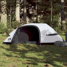Cort camping cupola 1 persoana alb, tesatura opaca, impermeabil GartenMobel Dekor