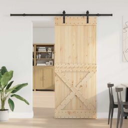 Usa glisanta NARVIK Natural si Negru 100 x 210 cm (213,5 cm) GartenMobel Dekor
