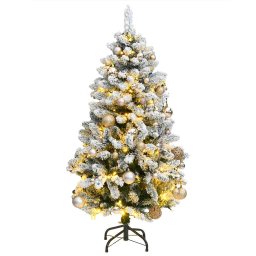 Brad Craciun artificial articulat cu 150 LED-uri/globuri 120 cm GartenMobel Dekor