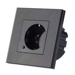 Priza smart V-TAC 16A cu WiFi 2.4GHz si rama din sticla neagra
