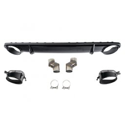 Difuzor bara spate Audi A4 B8 2007-2011 RS4 Design negru cu ornamente evacuare