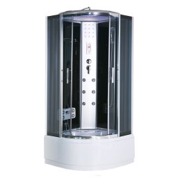 Cabina de dus cu hidromasaj Leziter Vital Black 80x80 cm, negru