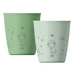 Set 2 pahare pentru copii nip Green 250 ml, fara BPA, 12+ luni, verde