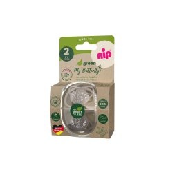 Set 2 suzete ortodontice nip My Butterfly din silicon, 16-32 luni, maro