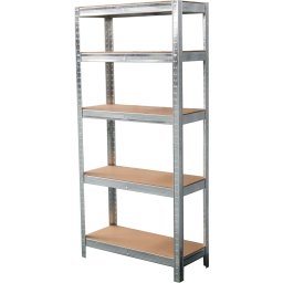 Raft metalic Strend Pro cu 5 polite din MDF, 180x90x30 cm, set 2 buc