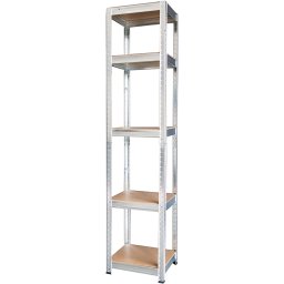 Raft metalic cu 5 polite MDF, 180x40x40 cm, set 2 buc