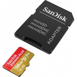 Card de memorie microSD SanDisk Extreme PLUS 128GB A2 cu adaptor SD
