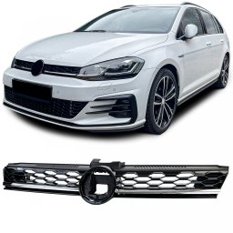 Grila radiator tip fagure negru lucios cu detalii cromate pentru VW Golf 7 Facelift