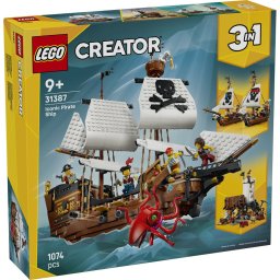 LEGO Creator 3 în 1 Corabie de Pirati Emblematica 31387, 1074 piese