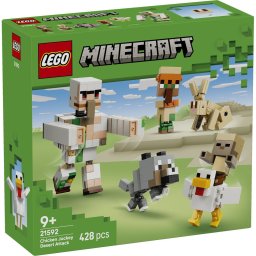 LEGO Minecraft Atac in desert cu un jocheu de gaini 21592, 428 piese