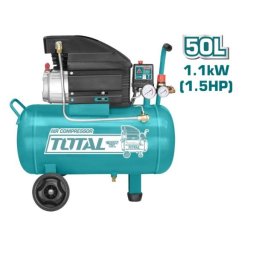 Compresor aer TOTAL cu ulei, 1100W, 50L, 8 bar, portabil