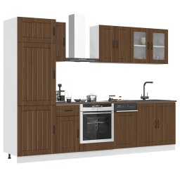 Set dulap de bucatarie din 8 piese „Lucca” stejar maro lemn GartenMobel Dekor