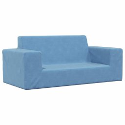 Canapea pentru copii cu 2 locuri, albastru, plus moale GartenMobel Dekor