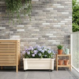 Ghiveci Calypso cu roti Alb 79 x 35 x 33 cm PP GartenMobel Dekor