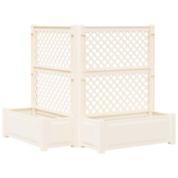 Vaza mare cu suport 2 pcs Alb 143 x 143 x 133,5 cm PP GartenMobel Dekor
