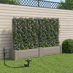 Ghiveci mare cu trellis 2 pcs Gri 200 x 43 x 133,5 cm PP GartenMobel Dekor