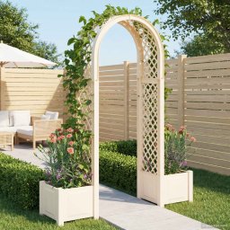 Arc de trandafiri cu ghiveci Alb 168,5 x 43 x 207 cm PP GartenMobel Dekor