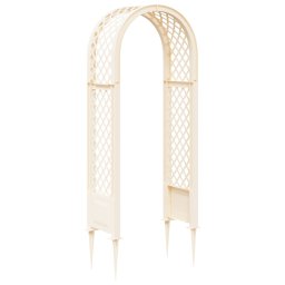 Arc cu Trandafiri si Spice Alb 97 x 43 x 218 cm PP GartenMobel Dekor