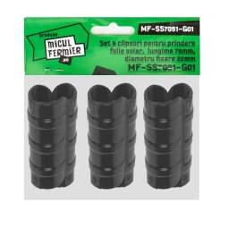 Set 6 clipsuri pentru folie solar Micul Fermier, 79 mm, fixare 22 mm