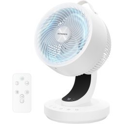 Ventilator de masa silentios SONGMICS cu telecomanda, 8 viteze, alb
