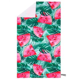 Prosop din microfibra 180x100 cm cu uscare rapida, husa si model tropical