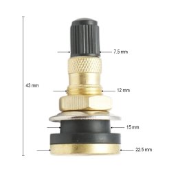 Valva agricola tubeless TR618C din alama, 43 mm, pentru anvelope