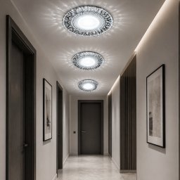 Spot LED ORBITA 5W rotund, lumina rece si RGB, alb, rasina si sticla