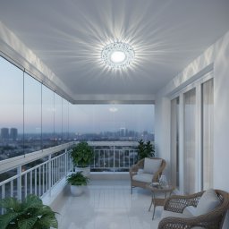 Spot LED ORBITA 5W rotund, lumina rece + RGB, alb, rasina si sticla