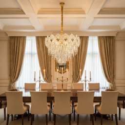 Candelabru din Cristal FLEUR Eleganza 9xE14, Auriu Lucios, Reglabil