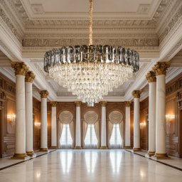 Candelabru din cristal AURUM Regalis 22xE14, auriu lucios, 80 cm