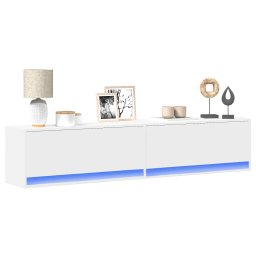 Comoda TV de perete cu lumini LED, alb, 180x31x38 cm GartenMobel Dekor