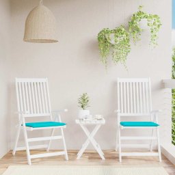 Perne scaun gradina, turcoaz, 2 buc., 50x50x4 cm, textil GartenMobel Dekor