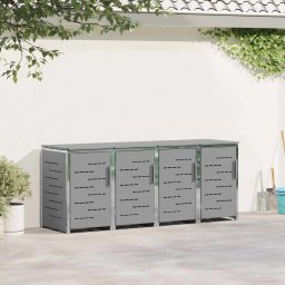 Suport pentru containere de 3 bin-uri din otel inoxidabil Gri GartenMobel Dekor
