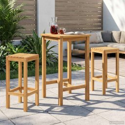 Set de bar pentru exterior 3 pcs Netratat Lemn solid de tec GartenMobel Dekor