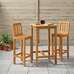 Set de bar pentru exterior 3 pcs Netratat Lemn solid de tec GartenMobel Dekor