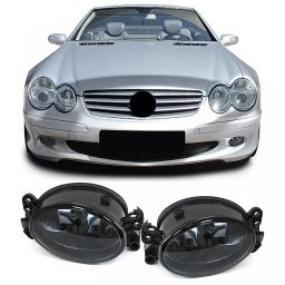 Set proiectoare ceata fumurii cu sticla clara pentru Mercedes W204, W164, W463, W211