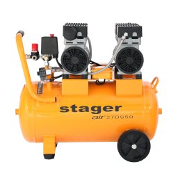 Compresor aer silentios fara ulei Stager Air 27DS50, 50L, 8 bar, 270 l/min