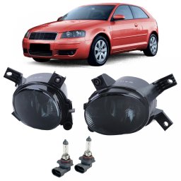 Set proiectoare ceata fumurii cu becuri H11 pentru Audi A3 8P, A4 B7