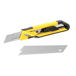 Cutter universal Stanley 18 mm cu 3 lame de rezerva si maner ergonomic