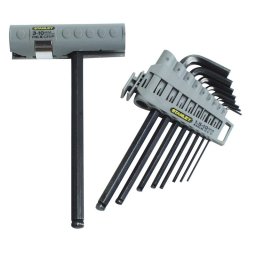 Set 9 chei imbus Stanley cu maner, cap sferic si drept, 1.5-10 mm