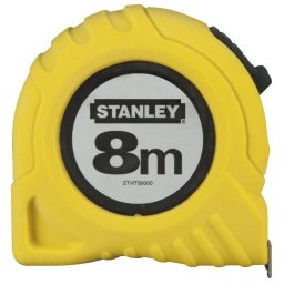 Ruleta clasica Stanley 8 m x 25 mm, carcasa rezistenta si precizie clasa II