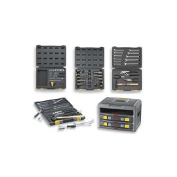 Cutie de scule Stanley cu 3 sertare si 70 piese pentru organizare usoara