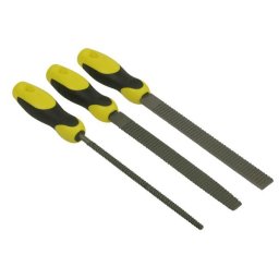 Set 3 raspele pentru lemn Stanley, 200 mm, maner bimaterial