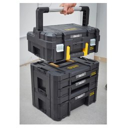 Cutie de depozitare Stanley TSTAK cu 2 sertare, sistem modular