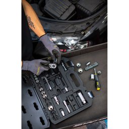 Set chei tubulare Stanley 3/8, 45 piese, cu clichet 72 dinti